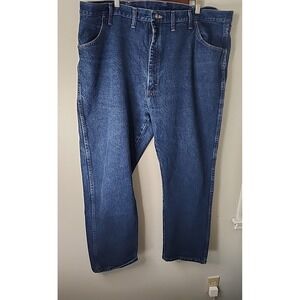 Rustler Mens Straight Leg Regular Fit Dark Wash Denim Jeans 46X30 Blue